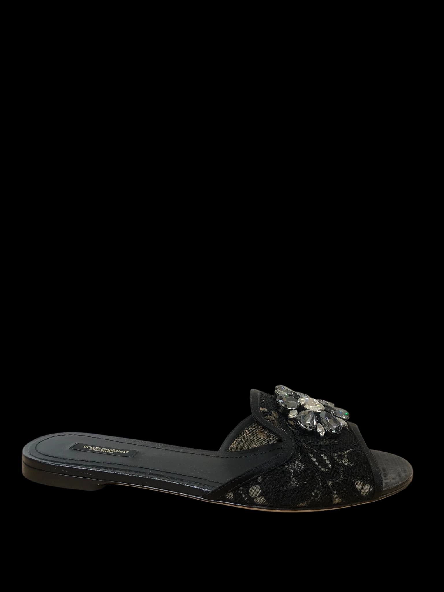 D&G Lace Rainbow Brooch Slippers