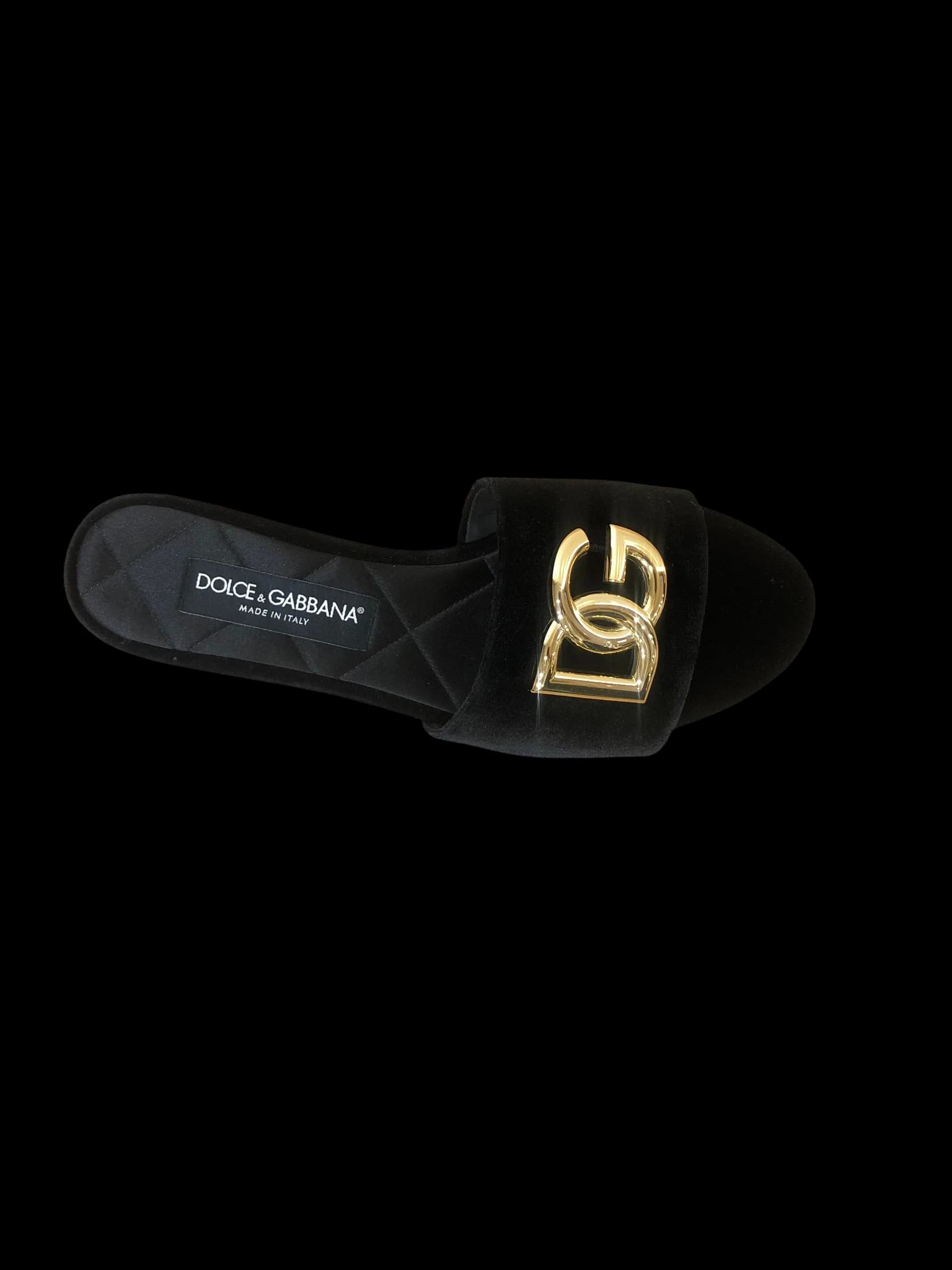 D&G Velvet Black Sliders