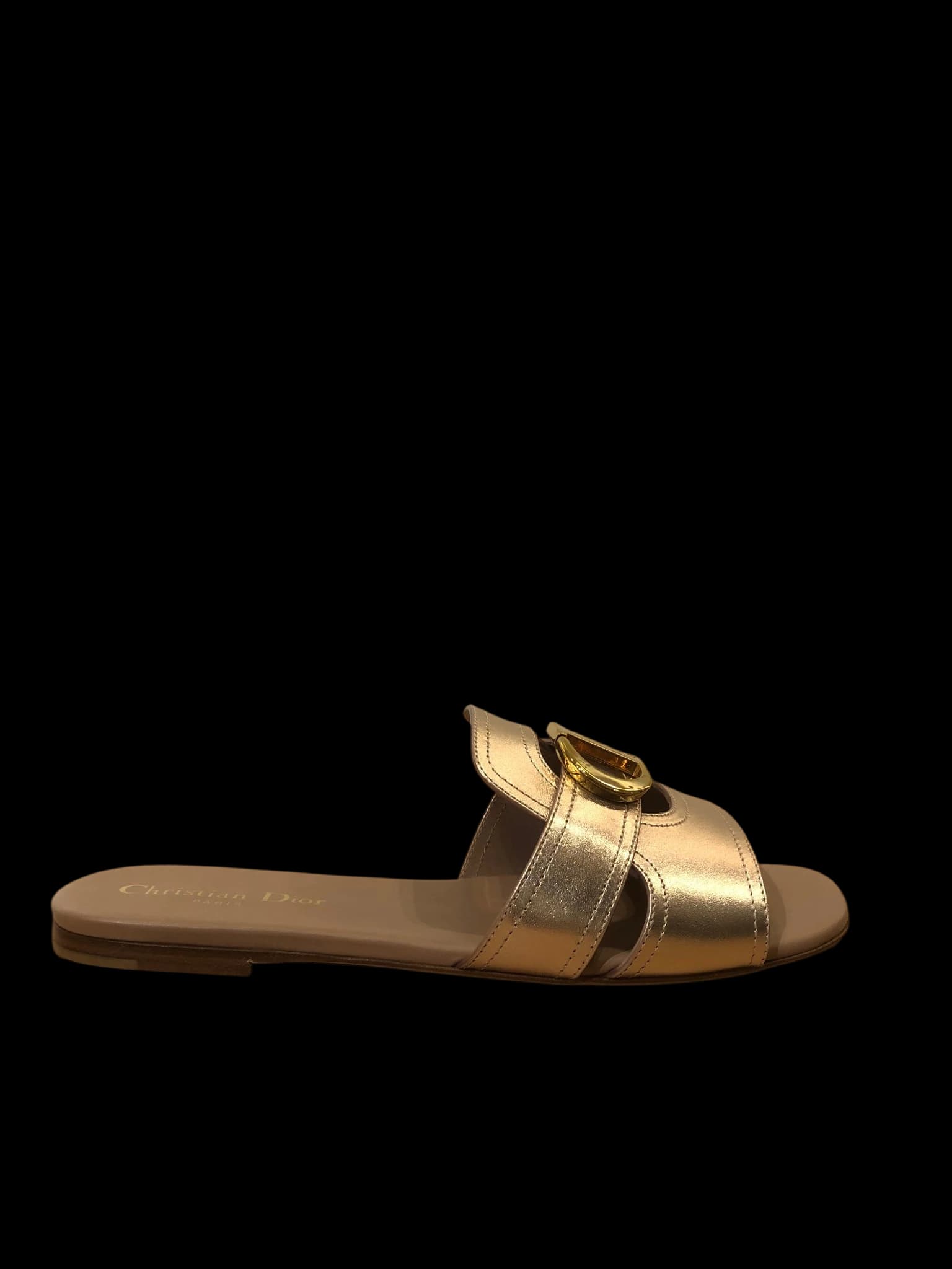 Dior CD Gold Slippers