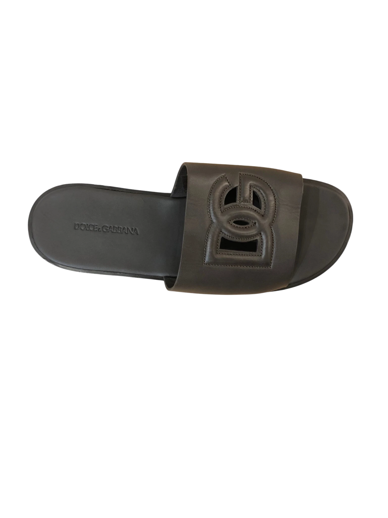 D&G Brown Leather Slippers