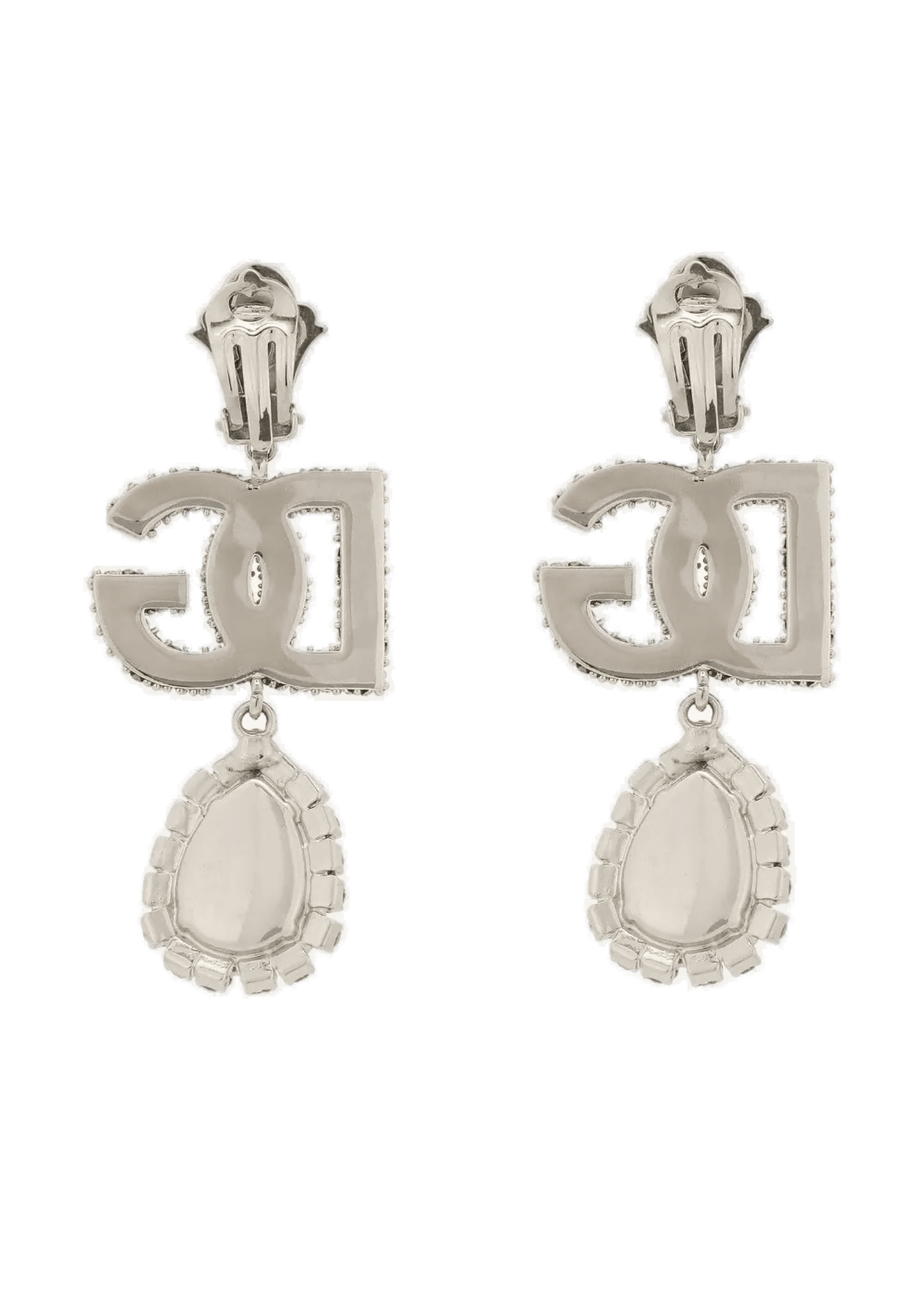 D&G silver logo stud earrings